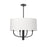  4 Light  Incandescent Pendant, Mb W/ Wh Fabric Shade | ELN-224C-MB-790