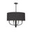  4 Light  Incandescent Pendant, Mb W/ Blk Fabric Shade | ELN-224C-MB-797