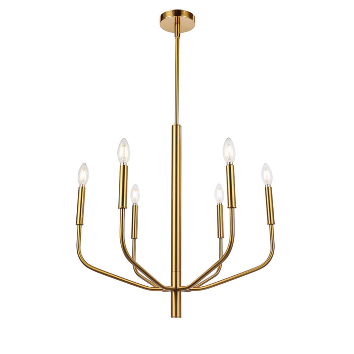  6 Light  Chandelier, Agb Finish | ELN-246C-AGB