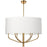  6 Light  Incandescent Pendant, Agb W/ Wh Fabric Shade | ELN-306C-AGB-790