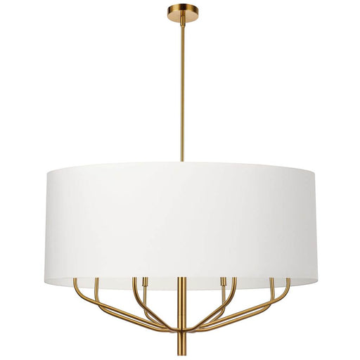  8 Light  Incandescent Chandelier, Agb W/ Wh Shade | ELN-388C-AGB-790