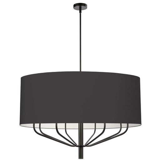  8 Light  Incandescent Chandelier, Mb W/ Bk Shade | ELN-388C-MB-797