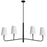  4 Light  Incan Horizontal Chandelier Mb W/ Wh Shades | ELN-534HC-MB-790