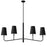  4 Light  Incan Horizontal Chandelier, Mb W/ Bk Shades | ELN-534HC-MB-797