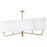  4 Light  Incan Horizontal Chandelier, Agb W/ Wh Shade | ELN-544HC-AGB-790