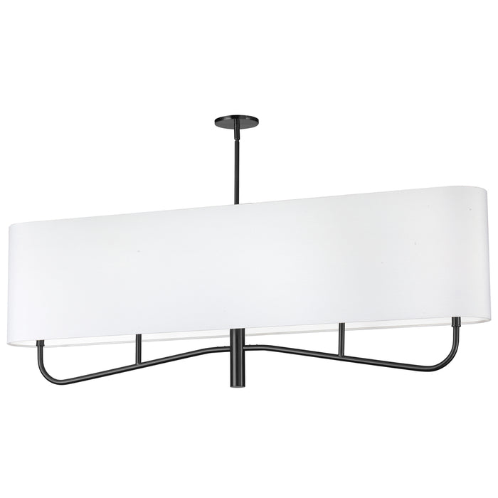  4 Light  Incan Horizontal Chandelier, Mb W/ Wh Shade | ELN-544HC-MB-790