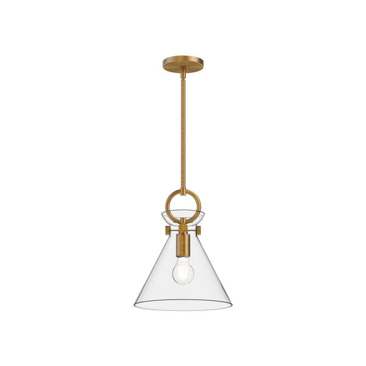 Emerson 11-in Aged Gold/clear 1 Light Pendant | PD412511AGCL