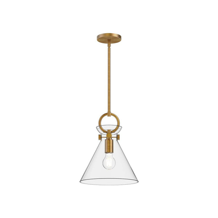Emerson 11-in Aged Gold/clear 1 Light Pendant | PD412511AGCL