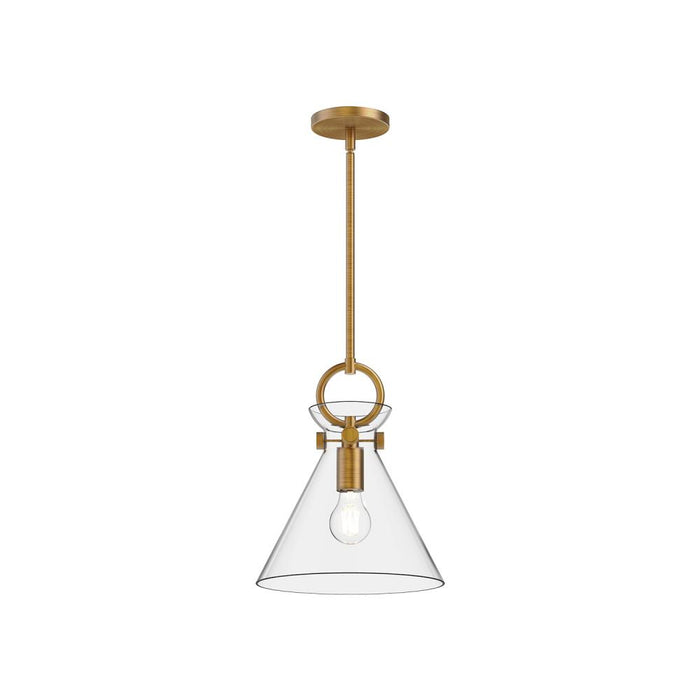 Alora Emerson 11-in Aged Gold/Clear 1 Light Pendant