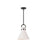 Alora Emerson 11-in Matte Black/Glossy Opal Glass 1 Light Pendant