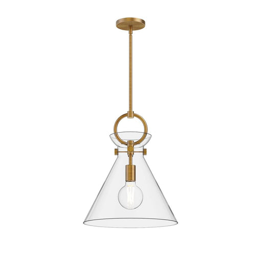 Alora Emerson 14-in Aged Gold/Clear 1 Light Pendant