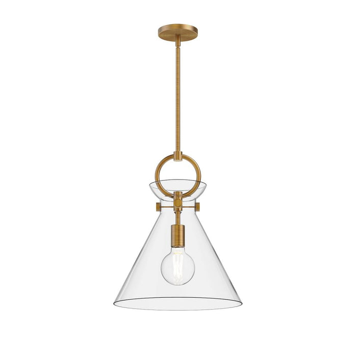Emerson 14-in Aged Gold/clear 1 Light Pendant | PD412514AGCL