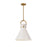 Alora Emerson 14-in Aged Gold/Glossy Opal Glass 1 Light Pendant