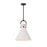 Alora Emerson 14-in Matte Black/Glossy Opal Glass 1 Light Pendant