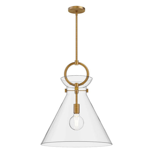 Alora Emerson 18-in Aged Gold/Clear 1 Light Pendant
