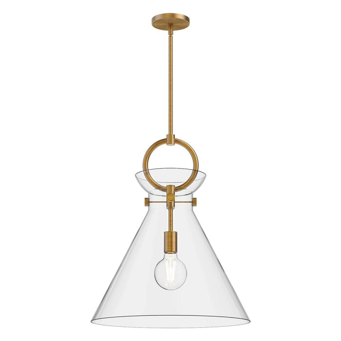 Alora Emerson 18-in Aged Gold/Clear 1 Light Pendant