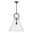 Emerson 18-in Matte Black/clear Glass 1 Light Pendant | PD412518MBCL