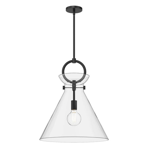 Emerson 18-in Matte Black/clear Glass 1 Light Pendant | PD412518MBCL