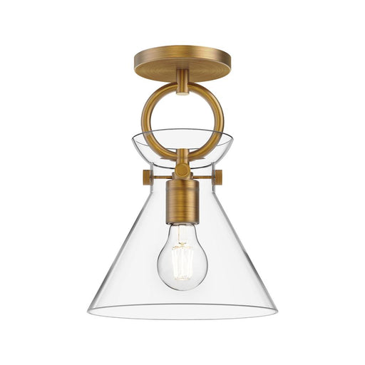 Emerson 9-in Aged Gold/clear 1 Light Semi Flush Mount | SF412509AGCL