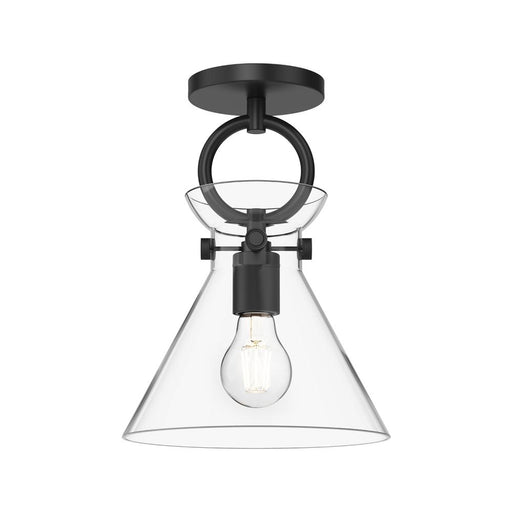 Emerson 9-in Matte Black/clear Glass 1 Light Semi Flush Mount | SF412509MBCL