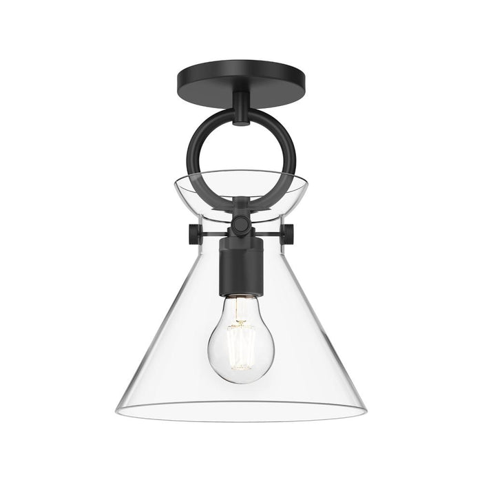 Emerson 9-in Matte Black/clear Glass 1 Light Semi Flush Mount | SF412509MBCL