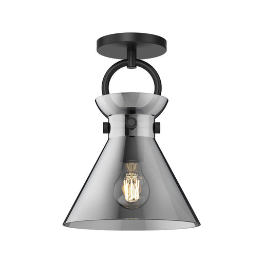 Emerson 9-in Matte Black/smoked 1 Light Semi Flush Mount | SF412509MBSM