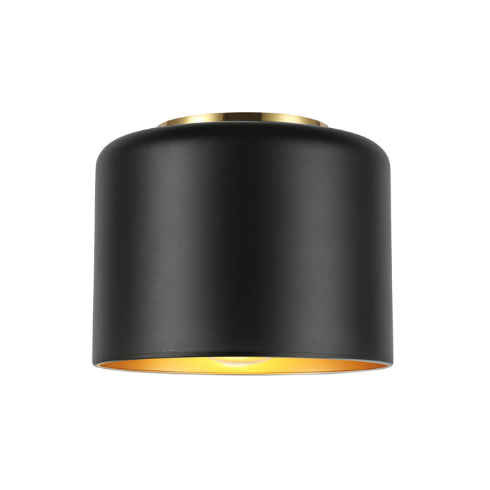 1lt Incand Flush Mount, Agb W/ Mb&gld Shade | EMI-81FH-AGB-MB