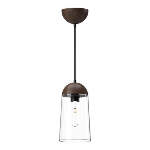 Emil 6-in Matte Black/walnut 1 Light Pendant | PD542207MBWT
