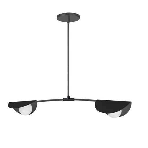 2 Lt Halogen Horiz Pendant, Mb W/ Wh Glass | EMM-342HP-MB