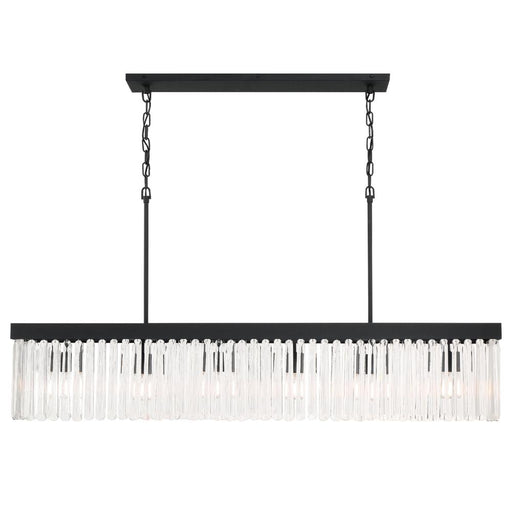 Crystorama Emory 6 Light Black Forged Linear Chandelier