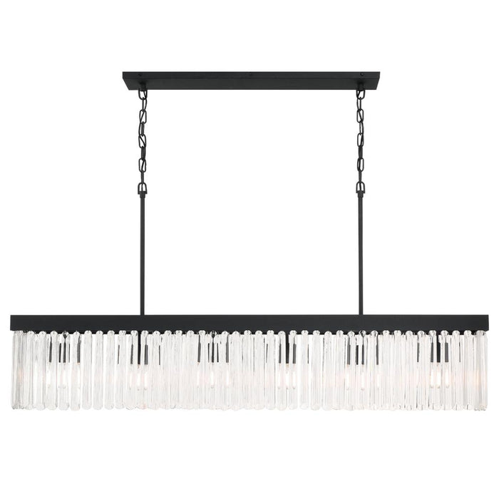 Crystorama Emory 6 Light Black Forged Linear Chandelier