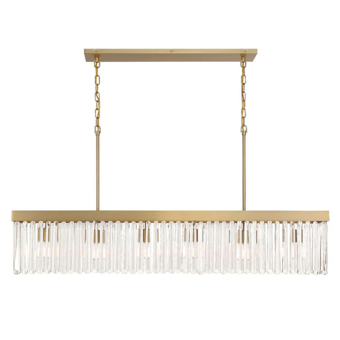 Crystorama Emory 6 Light Modern Gold Linear Chandelier