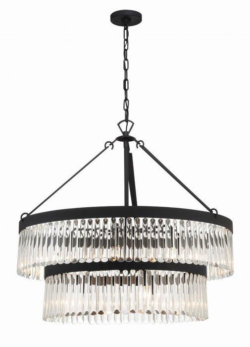 Crystorama Emory 9 Light Black Forged Chandelier