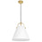 1lt Emperor Pendant Aged Brass W/ White Shade | EMP-111P-790-AGB