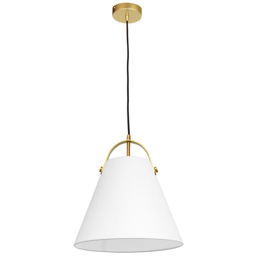 1lt Emperor Pendant Aged Brass W/ White Shade | EMP-111P-790-AGB