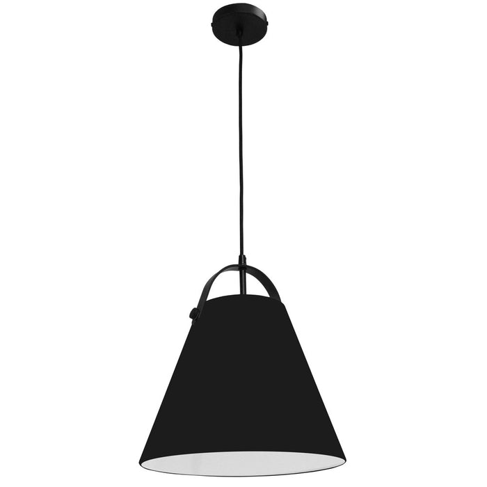 1lt Emperor Pendant Matte Black W/ Black Shade | EMP-111P-797-MB