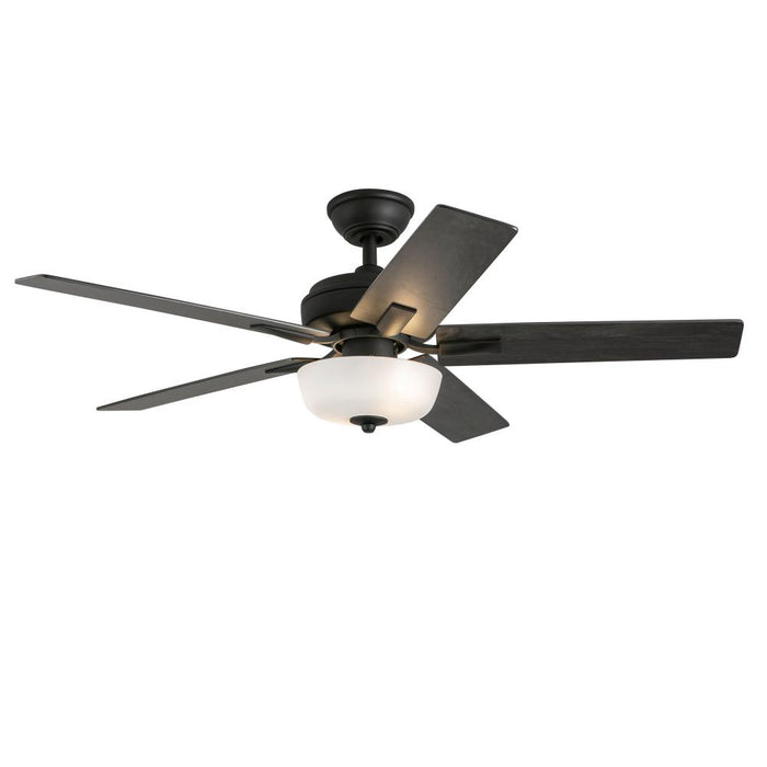 Erikson 52-in Matte Black Fan + Led Kit With Bulb Ceiling Fan | CF78752-MB-LKW