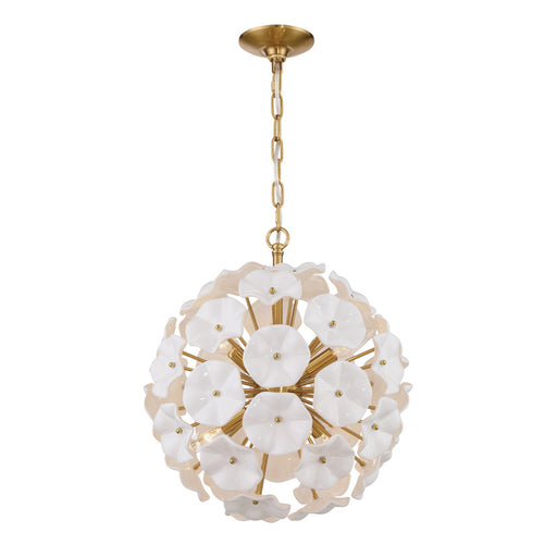 Esme 18.25'' Aged Brass Chandelier | ESM-4005-AG-WH