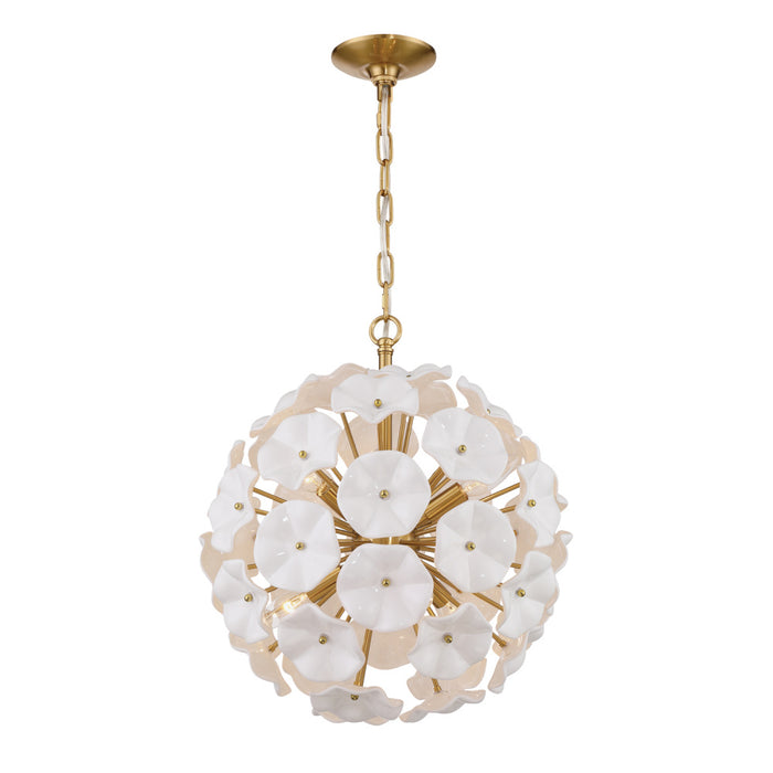 Esme 18.25'' Aged Brass Chandelier | ESM-4005-AG-WH