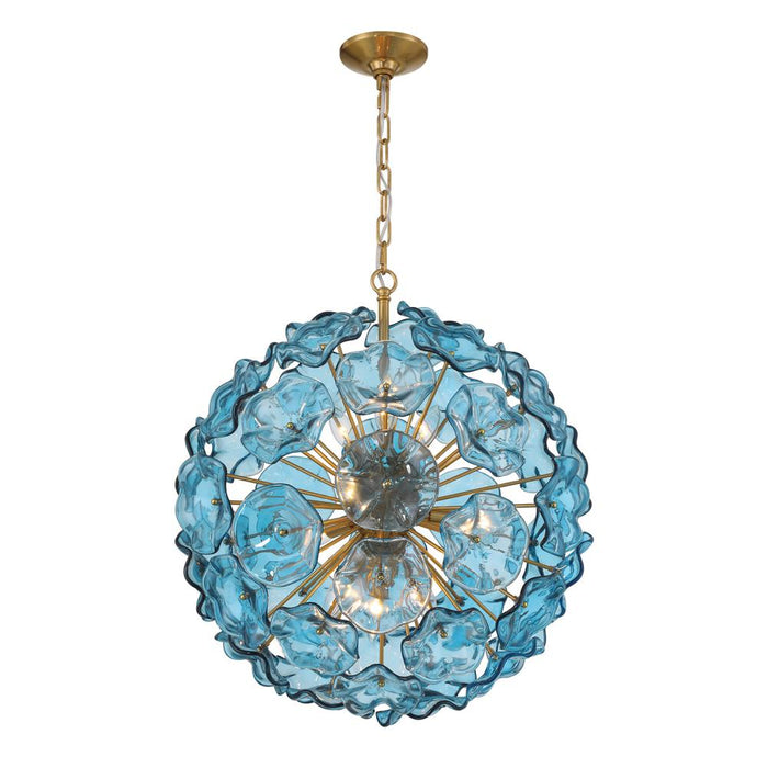 Esme 9 Light Aged Brass Pendant | ESM-4006-AG-BL