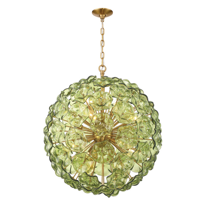 Esme 28'' Aged Brass Chandelier | ESM-4009-AG-GR