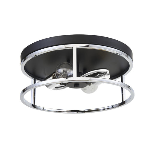 Easton Flush Mount Round 2-light Black & Chrome | F2202BKCH