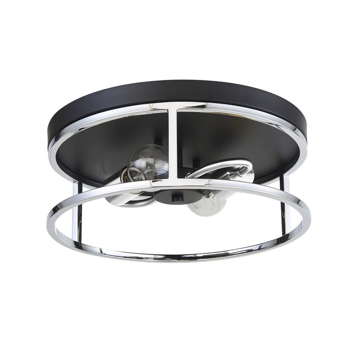 Easton Flush Mount Round 2-light Black & Chrome | F2202BKCH