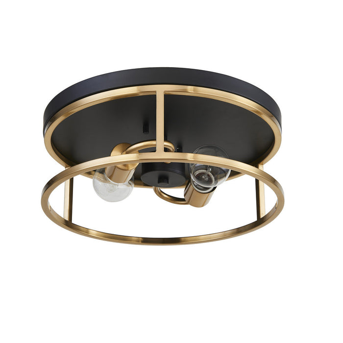 Easton Flush Mount Round 2-light Black & Gold | F2202BKGD
