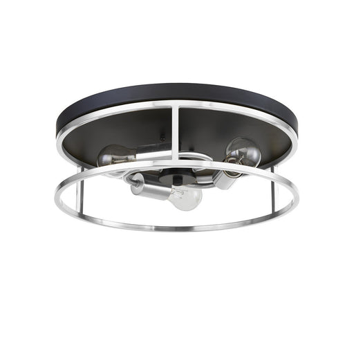 Easton Flush Mount Round 3-light Black & Chrome | F2203BKCH