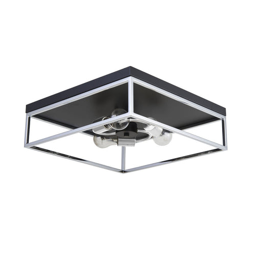 Easton Flush Mount Square 3-light Black & Chrome | F2303BKCH