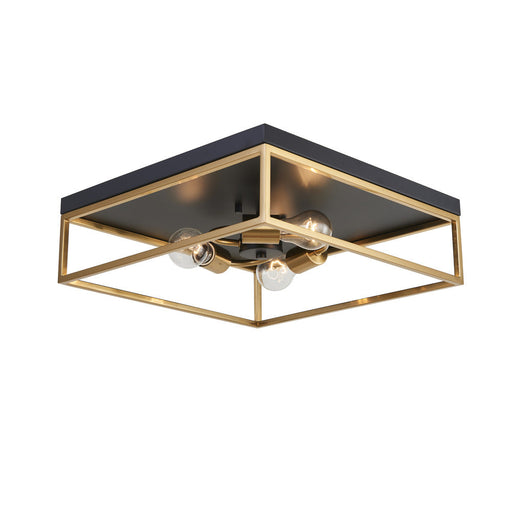 Easton Flush Mount Square 3-light Black & Gold | F2303BKGD