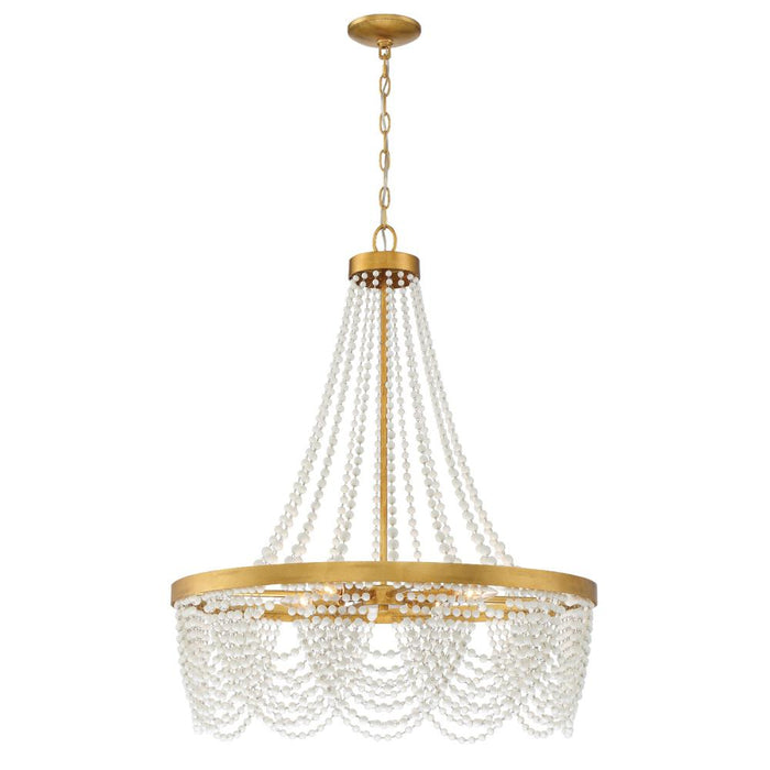 Fiona 27'' Antique Gold Chandelier | FIO-A9104-GA-WH