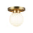 Alora Fiore 6-in Brushed Gold/Glossy Opal Glass 1 Light Semi-Flush