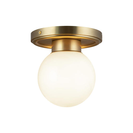 Alora Fiore 6-in Brushed Gold/Glossy Opal Glass 1 Light Semi-Flush